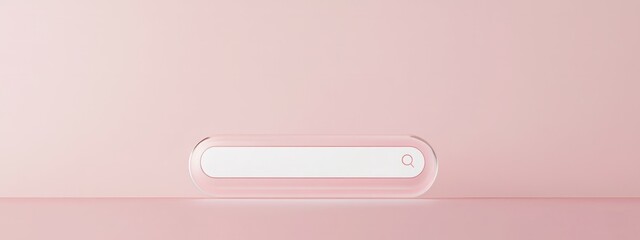 minimal search bar box on website interface background with searching or finding button on pink