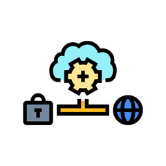 hybrid cloud computing color icon vector. hybrid cloud computing sign. isolated symbol illustration