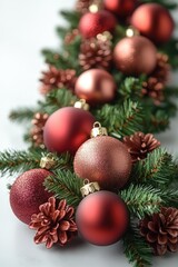 Fototapeta premium A collection of Christmas decorations on a table