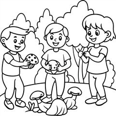 A drawing of a boy with his friend and a dog vector 