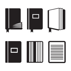 book set silhouette vector