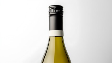 14. A close-up of a capped wine bottle against a bright white surface