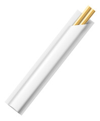 A pair of chopsticks in a white wrapper
