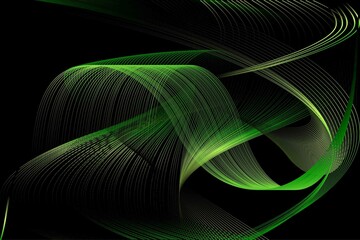 Abstract Green and Yellow Pattern with Waves. Striped Linear Texture. Raster. 3D Illustration