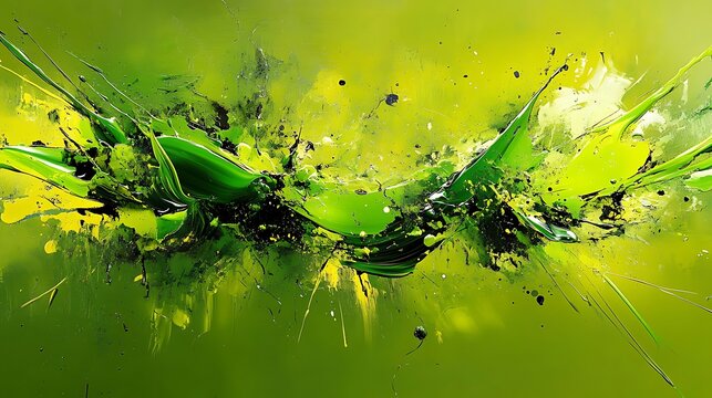 30. A vivid green background with abstract splashes of lighter green tones for a dynamic look