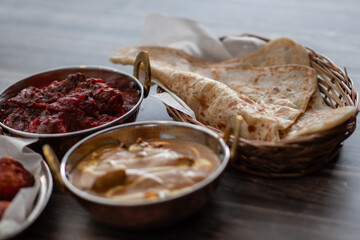 Indian food Thali combinations Indian-style meal with chicken