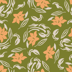 seamless pattern of flowering spring branches