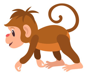 A cartoon monkey with a big smile on its face