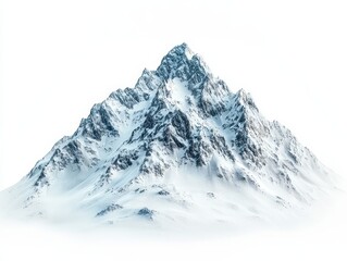 Obraz premium Majestic snow-covered mountain peak under a clear sky, showcasing rugged wilderness and serene natural beauty. Ideal for themes of adventure, tranquility, and alpine exploration.
