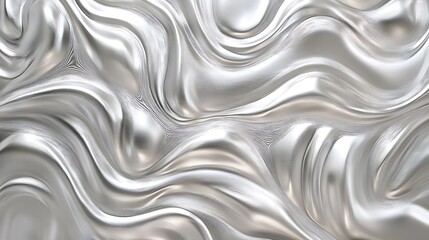 24. A bright silver background with smooth, flowing wave patterns