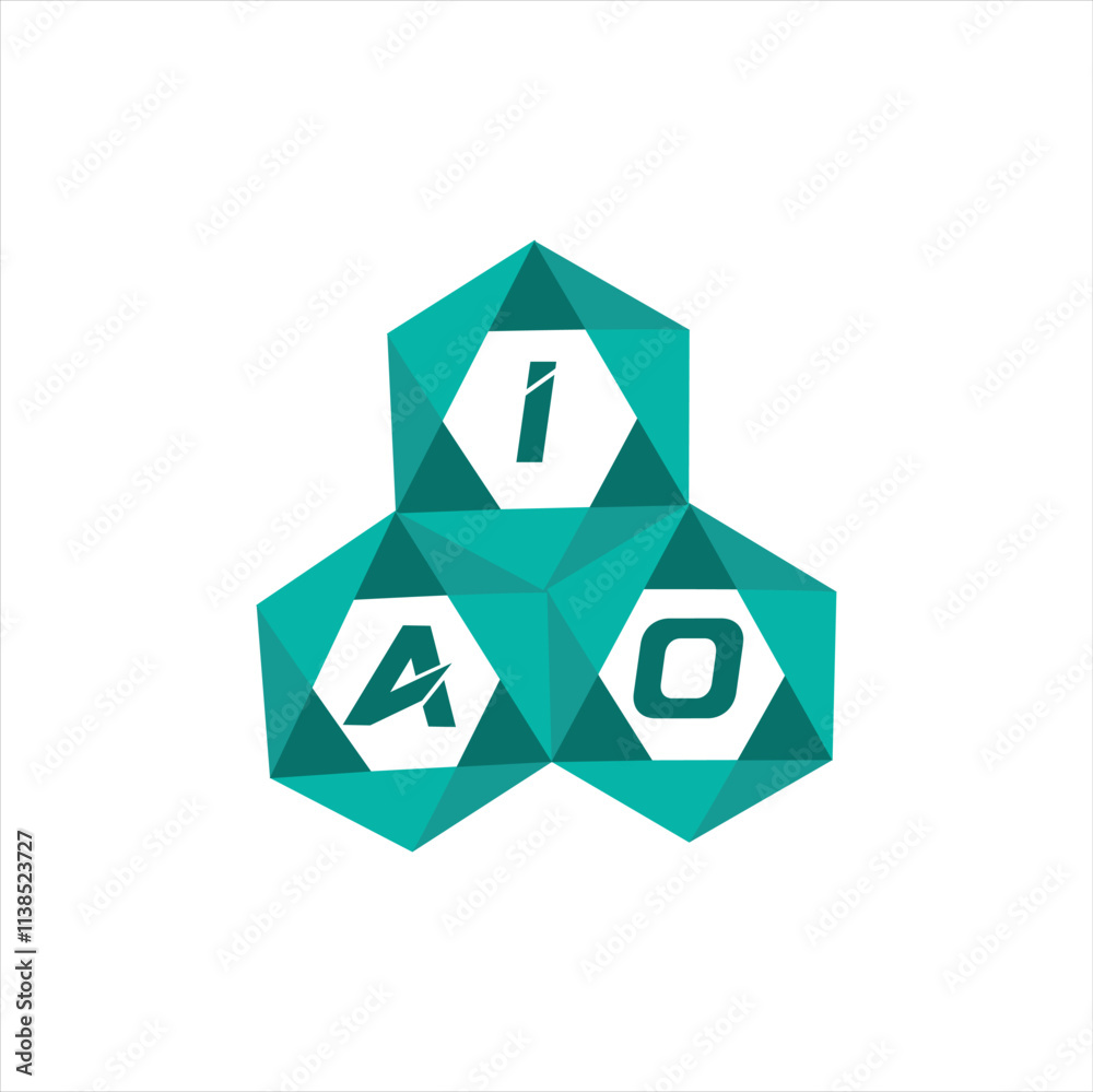 Fototapete iao creative minimalist letter logo. iao unique vector initials alphabet letter logo designiao creat