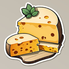 cartoon cheese on a plate vector