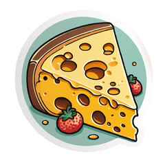 cheese cartoon, ornament sticker