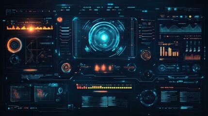 Obraz premium Innovative cyber interaction concept featuring radiant holograms, smooth pathways, and futuristic graphic designs