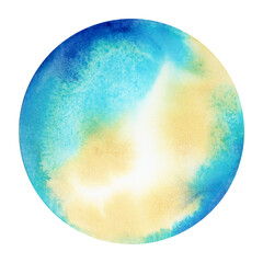 Hand painted watercolour circles colourful illustration.
