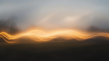 Obraz premium Abstract light trails create a dreamy, ethereal landscape at dusk.
