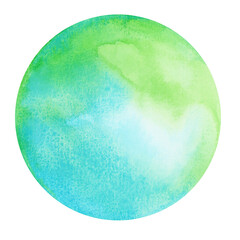 Hand painted watercolour circles colourful illustration.
