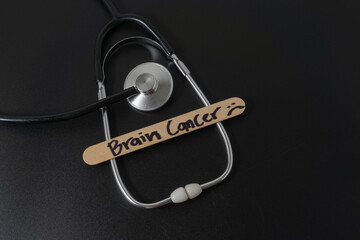 Medical concept with a word Brain Cancer on black background