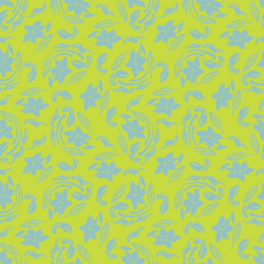 Cute hand drawn floral seamless pattern background