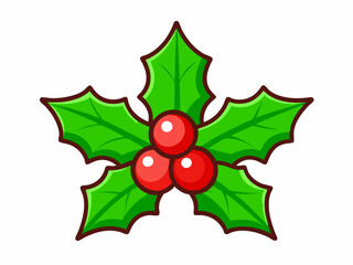Christmas holly berries icon. PNG illustration.