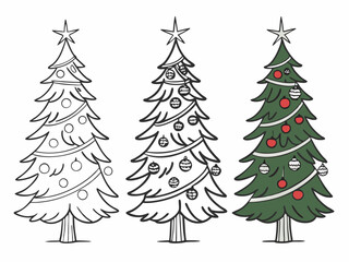 Snowy Pine Tree Set with Natural Winter Aesthetic