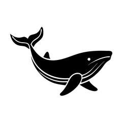 whale silhouette vector isolated on white