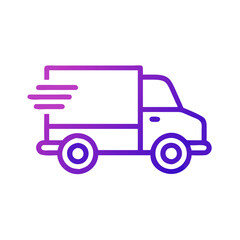 Fast delivery truck colour icon