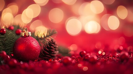 7. A bright red background with scattered bokeh lights for a warm and dreamy effect