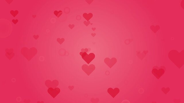 Valentines Day Heart Falling Animation 4K Video Background.