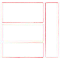 Hand drawn doodle grunge square highlights. Charcoal pen rectangle borders. Ink empty black boxes set. Rectangle borders collections. Rubber square stamp imprint. Vector illustration. eps10.