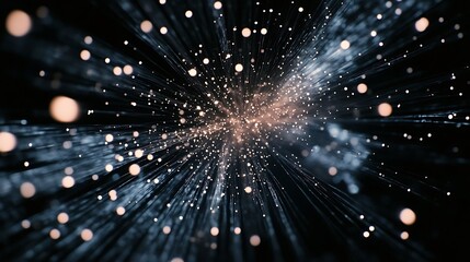 27. A deep black background with abstract lines of light creating a dynamic visual effect