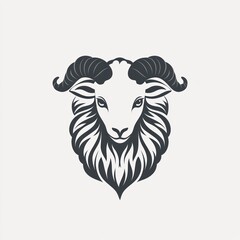 Stylized ram head illustration.