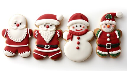 Stylish gingerbread cookies set isolated on a white background