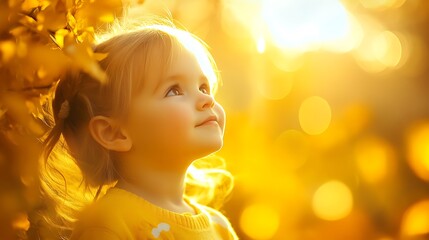 2. A vibrant yellow background with subtle bokeh light effects for a soft, dreamy look