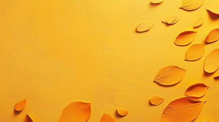 28. A warm, mustard yellow background with abstract shapes scattered in the background