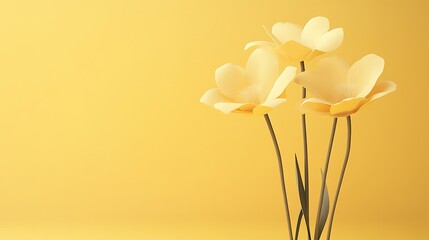Obraz premium 4. A soft pastel yellow background with a clean, minimalistic design
