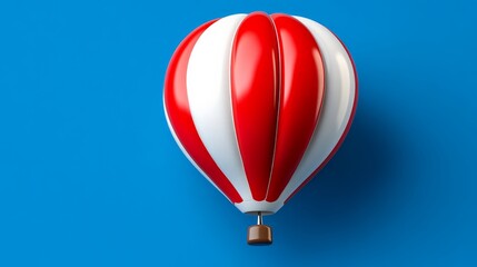 Obraz premium Red and White Hot Air Balloon Soaring High 