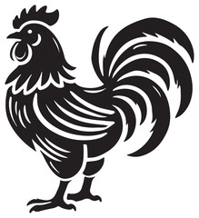 chicken cocks silhouette vector art design