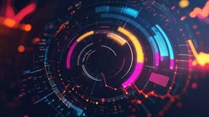 Obraz premium Abstract Colorful Futuristic Technology Interface Design
