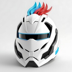 3D gaming helmet on a Full white background
