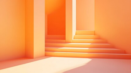 Fototapeta premium 4. A soft pastel orange background with a smooth, minimalistic design and no patterns