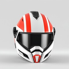 3D gaming helmet on a Full white background
