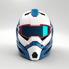 3D gaming helmet on a Full white background