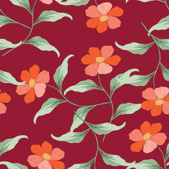 seamless pattern of flowering spring branches