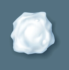 Irregular shape snowball realistic vector illustration