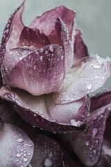 Freshly sliced purple grapes with water droplets showcasing vibrant colors and textures
