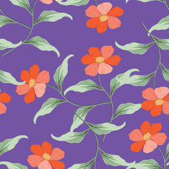 seamless pattern of flowering spring branches