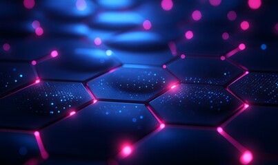 Abstract Background Featuring Interconnected Hexagonal Shapes and Subtle Light Effects