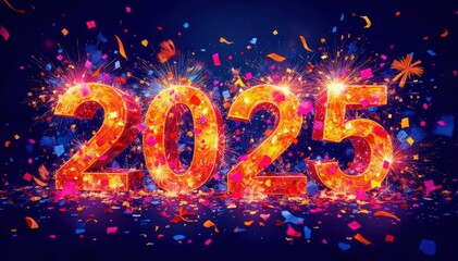 New year celebration 2025 festive atmosphere