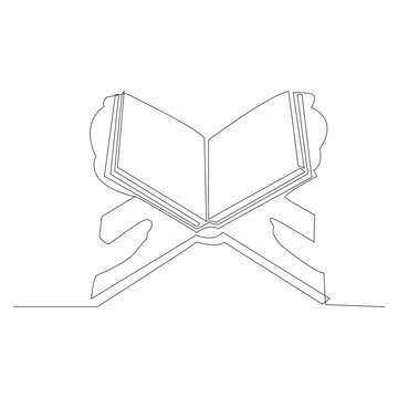 open book on stand line art clip art preview